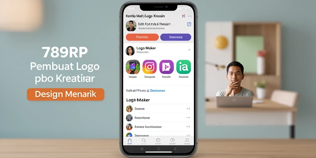Tampilan antarmuka intuitif aplikasi Logo Maker 789RP.
