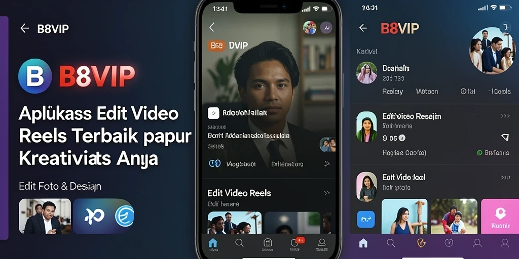 Tampilan antarmuka B8VIP yang modern dan intuitif untuk Edit Video Reels.