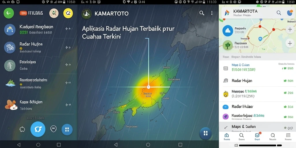 Antarmuka KAMARTOTO menampilkan peta radar hujan yang interaktif dan informatif.