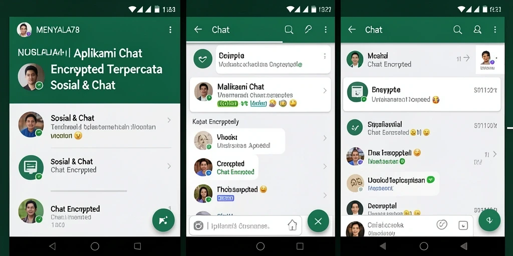 Antarmuka modern dan fitur canggih aplikasi Chat Encrypted.