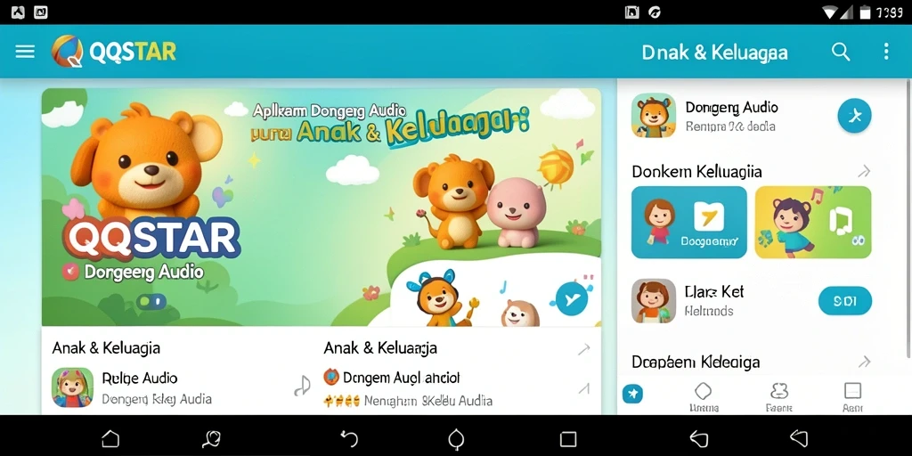 Antarmuka menarik dari aplikasi Dongeng Audio QQSTAR.