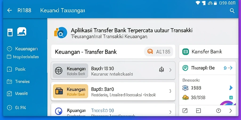 Tampilan antarmuka aplikasi RI188 yang memudahkan proses Transfer Bank.