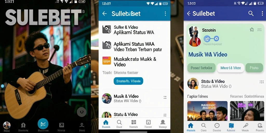Tampilan aplikasi SULEBET dengan fitur Status WA Video yang menarik.