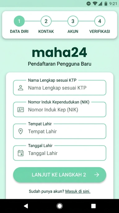 Cara Mudah Daftar Akun di maha24